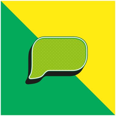 Siyah Boş Konuşma Kabarcığı Yeşil ve Sarı 3D vektör simgesi logosu