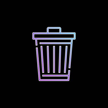 Çöp kutusu mavi gradyan vektör simgesi