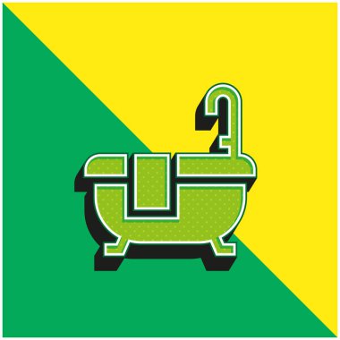 Bath Green ve sarı modern 3d vektör simgesi logosu