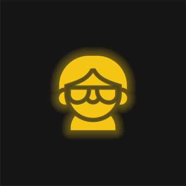 Sarı parlak neon simgesi