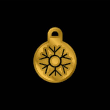 Bauble altın kaplama metalik simge veya logo vektörü