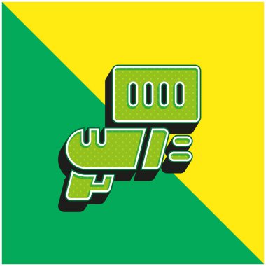 Barkod Yeşil ve Sarı Modern 3D vektör simgesi logosu