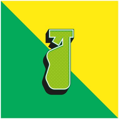 Şişe Yeşil ve Sarı Modern 3D vektör simgesi logosu