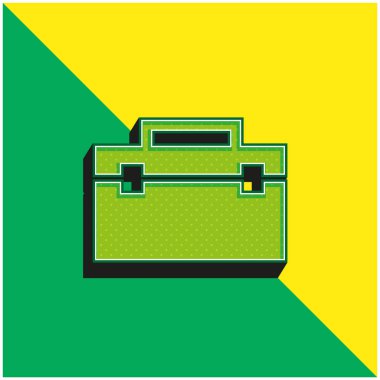 Siyah Portföy Yeşil ve Sarı 3D vektör simgesi