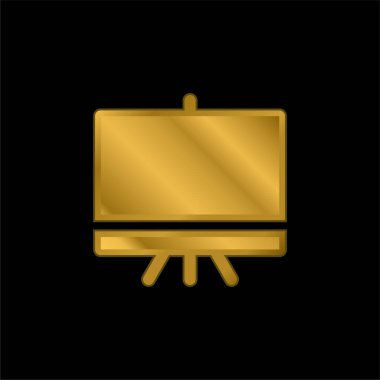 Karatahta altın kaplama metalik simge veya logo vektörü