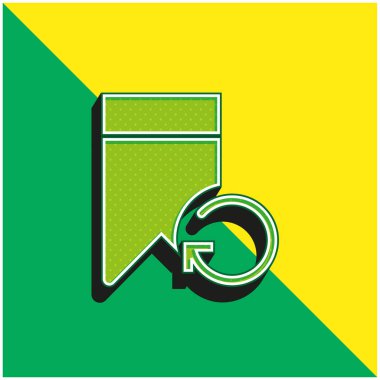 Yer imi Yeşil ve sarı modern 3d vektör simgesi logosu