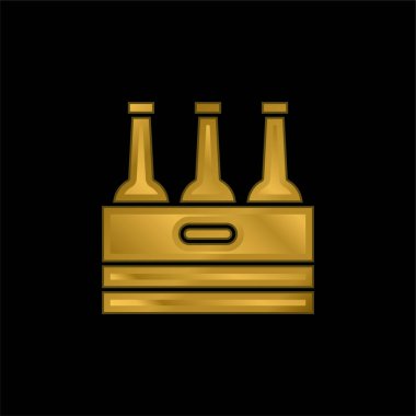 Bira altın kaplama metalik simge veya logo vektörü