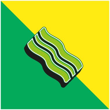 Pastırma yeşili ve sarı modern 3d vektör simgesi logosu