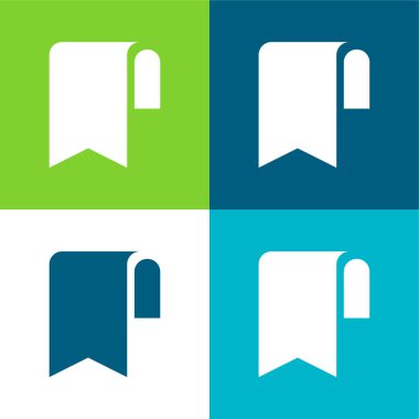 Yer imi Düz 4 renk minimal simgesi seti