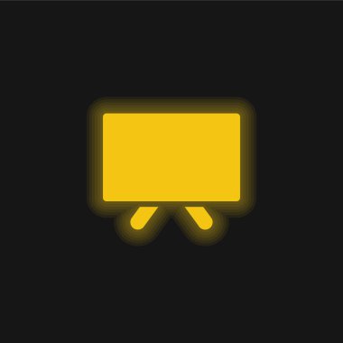 Boş karatahta sarı parlak neon simgesi