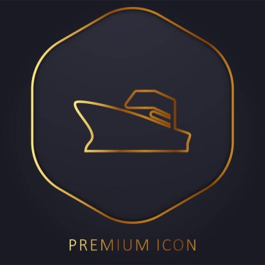 Battleship golden line premium logo or icon clipart