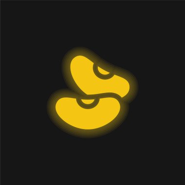 Fasulye sarısı parlak neon simgesi