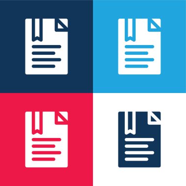 Yer imi mavi ve kırmızı dört renk en az simge kümesi