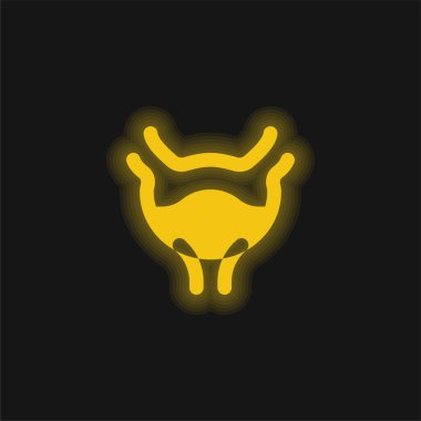 Bladder yellow glowing neon icon clipart