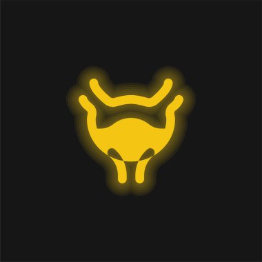 Bladder yellow glowing neon icon clipart