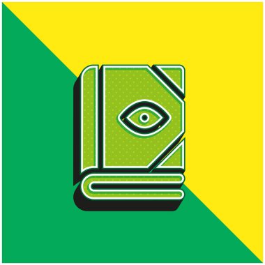 Kitap Yeşil ve Sarı Modern 3D vektör simgesi logosu