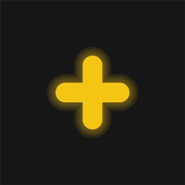 Simge sarı parlak neon simgesi ekle