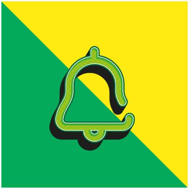 Alarm Yeşil ve Sarı Modern 3D vektör simgesi logosu