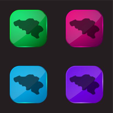 Belçika dört renkli cam düğme simgesi