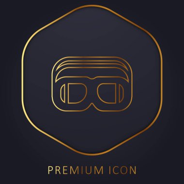 Aeroplane Pilot Glasses golden line premium logo or icon clipart