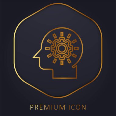 Beyin altın çizgisi prim logosu veya simgesi