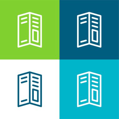 Büyük Broşür Düz Renk en az simge seti