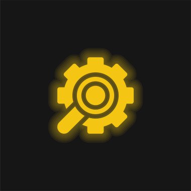 Analiz sarı parlak neon simgesi