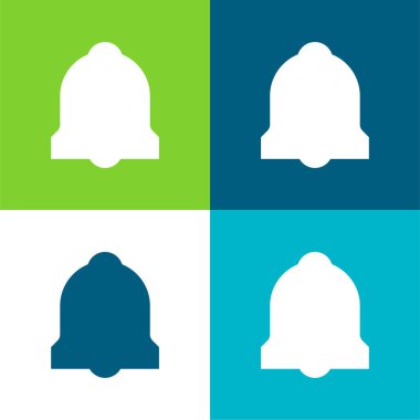 Alarm Çanı Düz 4 renk en küçük simge seti