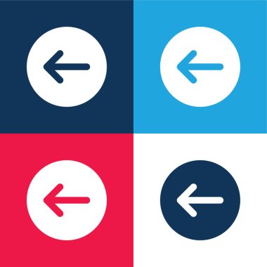 Back blue and red four color minimal icon set clipart
