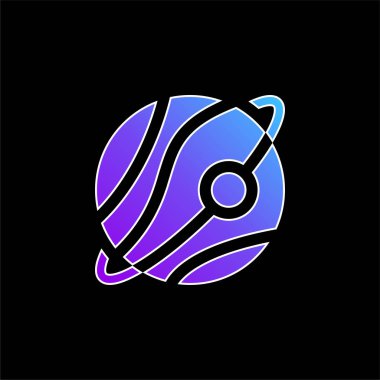 Astronomi mavi gradyan vektör simgesi