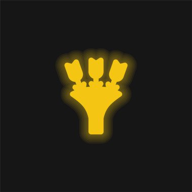 Buket sarı parlak neon simgesi