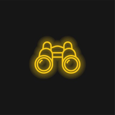 Dürbünler sarı parlayan neon simgesi