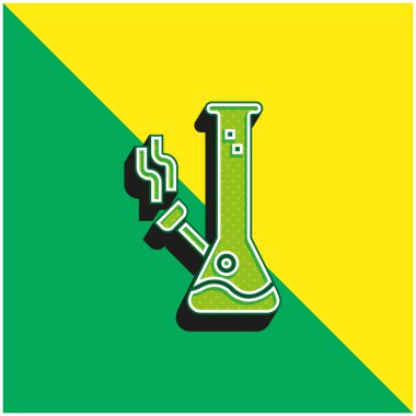 Bong Green ve sarı modern 3d vektör simgesi logosu