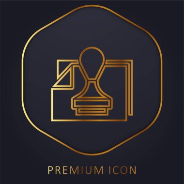 Approve golden line premium logo or icon clipart