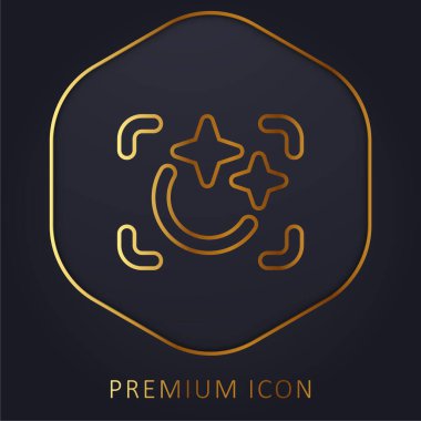 Güzellik altın çizgisi prim logosu veya simgesi