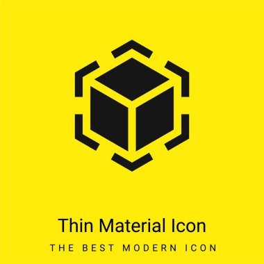 3d Modeling minimal bright yellow material icon clipart