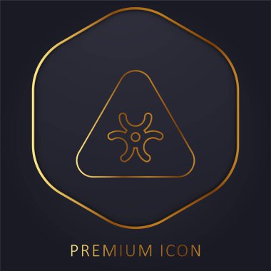 Biyolojik tehlike altın çizgisi prim logosu veya simgesi