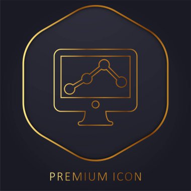 Analitik altın çizgi prim logosu veya simgesi