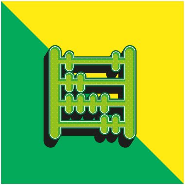 Abacus Green and yellow modern 3d vector icon logo clipart