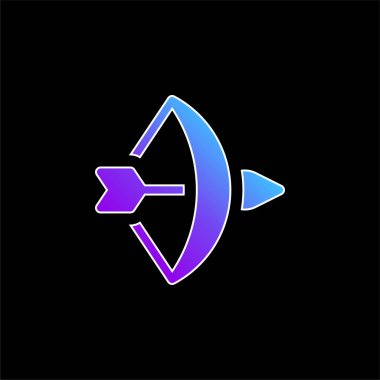 Yay ve Ok mavi eğimli vektör simgesi