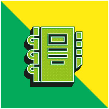 Gündem Yeşil ve Sarı Modern 3D vektör simgesi logosu