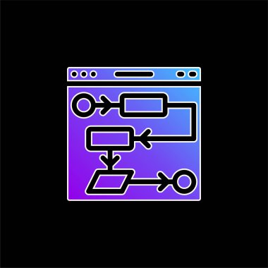 Algoritma mavi gradyan vektör simgesi