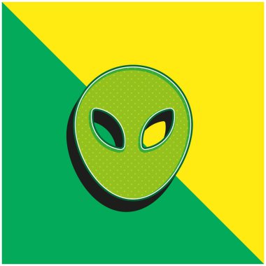 Uzaylı Yeşil ve Sarı Modern 3D vektör simgesi logosu