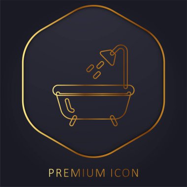 Bath altın çizgi premium logo veya simge