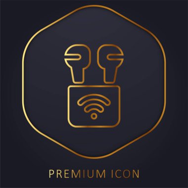 Hava modülleri altın çizgi prim logosu veya simgesi