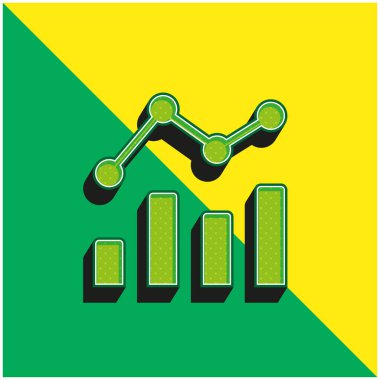 Analizler yeşil ve sarı modern 3d vektör simgesi logosu