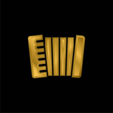Akordiyon altın kaplama metalik simge veya logo vektörü