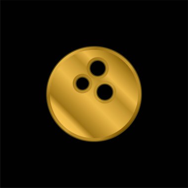Bowling topu altın kaplama metalik simge veya logo vektörü