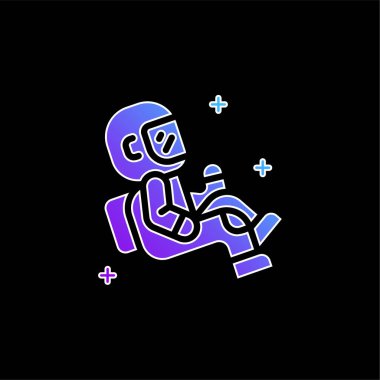 Astronot mavi eğimli vektör simgesi