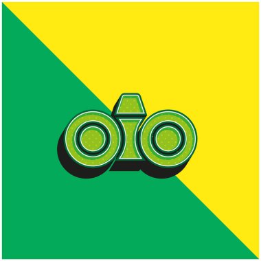 Dürbünler Yeşil ve Sarı Modern 3D vektör simgesi logosu